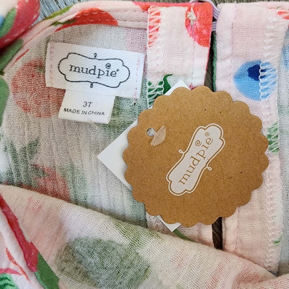 Mud Pie NWT Berry Patch Bow Dress 3T - Picture 2 of 7